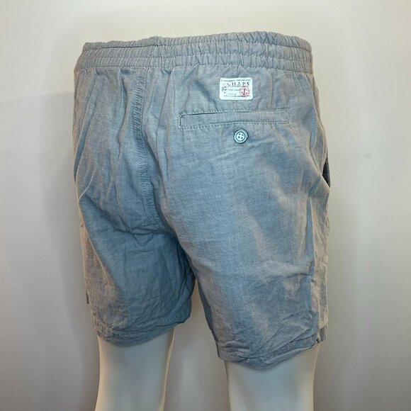 CHAPS Men's The Coastland Wash Chambray 6" Grey Shorts - Size Medium - Picture 2 of 3